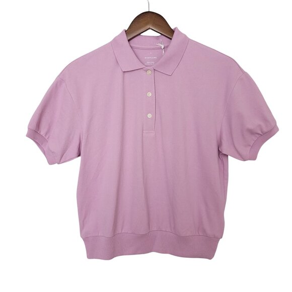 Everlane Tops - Everlane Organic Cotton Polo Shirt Womens Size S Big Mauve Oversized Classic NWT